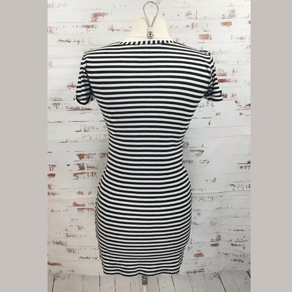 Potter’s Pot Stretch Knit T-Shirt Dress L Stripe - Picture 4 of 7